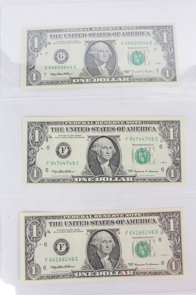 Fifteen Federal Reserve Notes with RADAR Serial Numbers