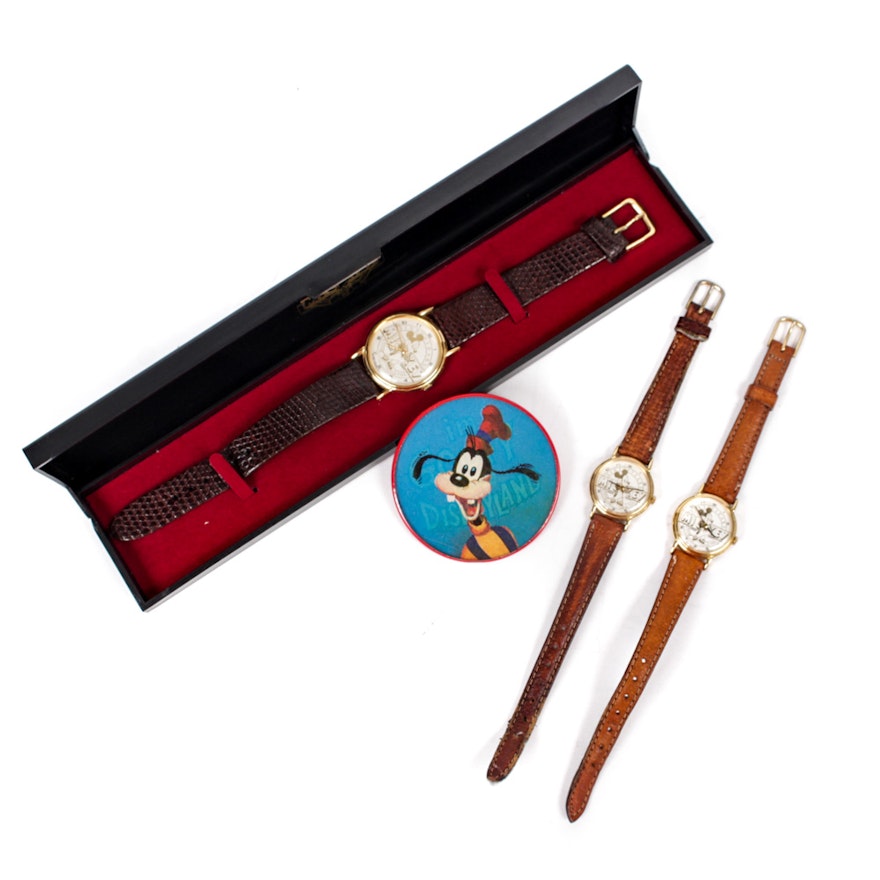Disney 60th Anniversary Watches and Vintage Goofy Pin