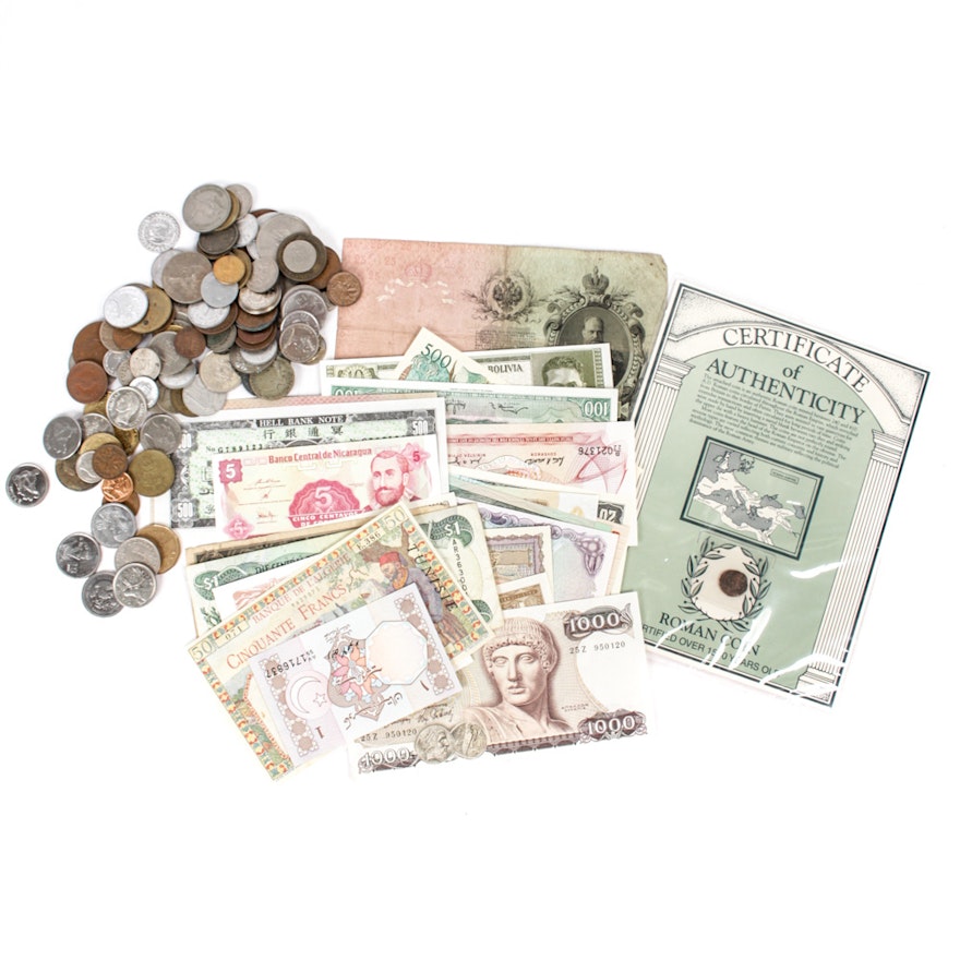 Grouping of Foreign Coins and Currency