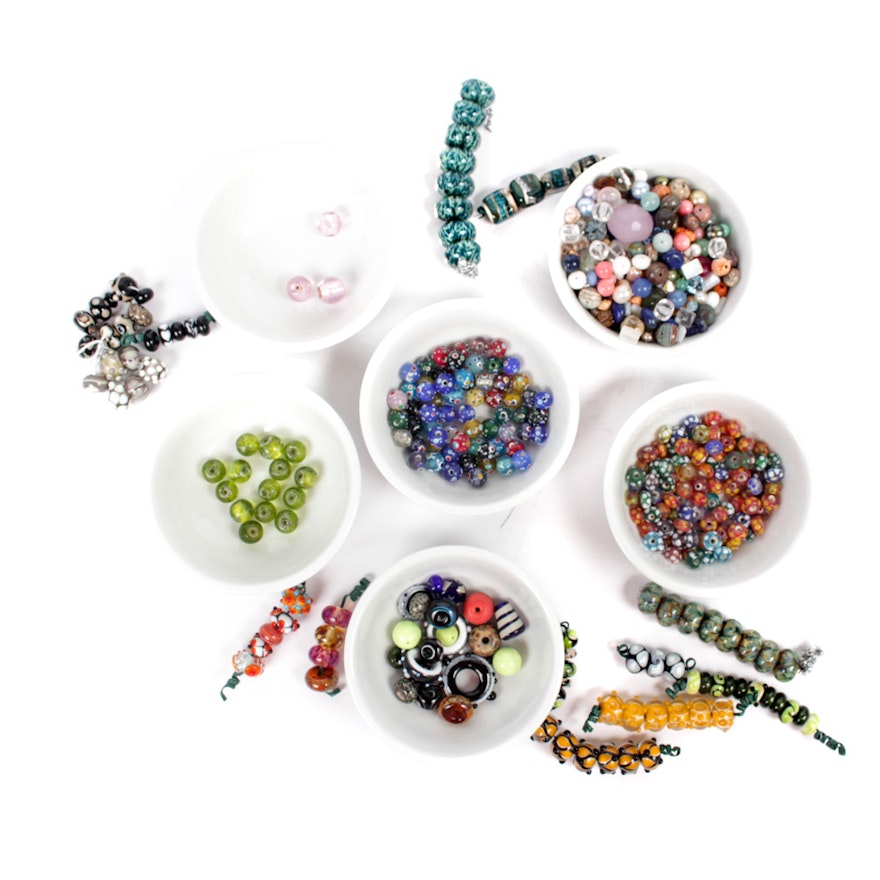 Variety of Glass and Lampwork Beads