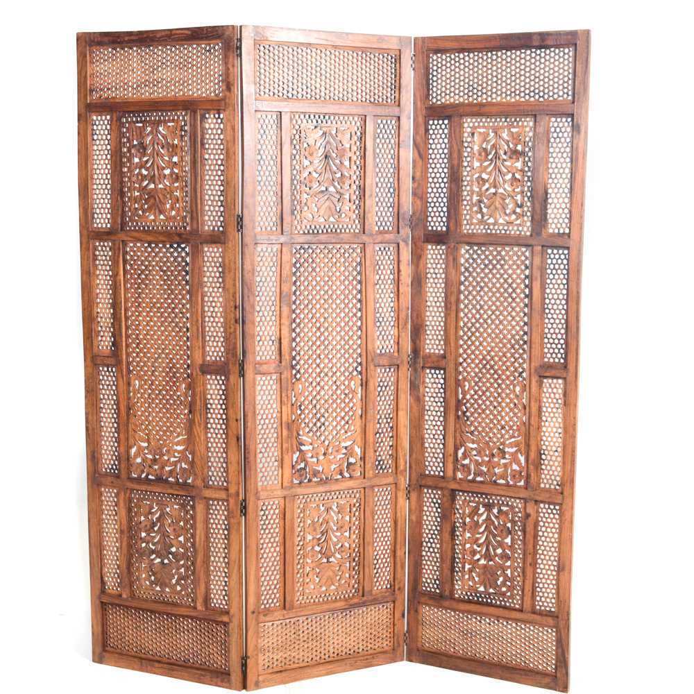 Hand-Carved Wooden Screen