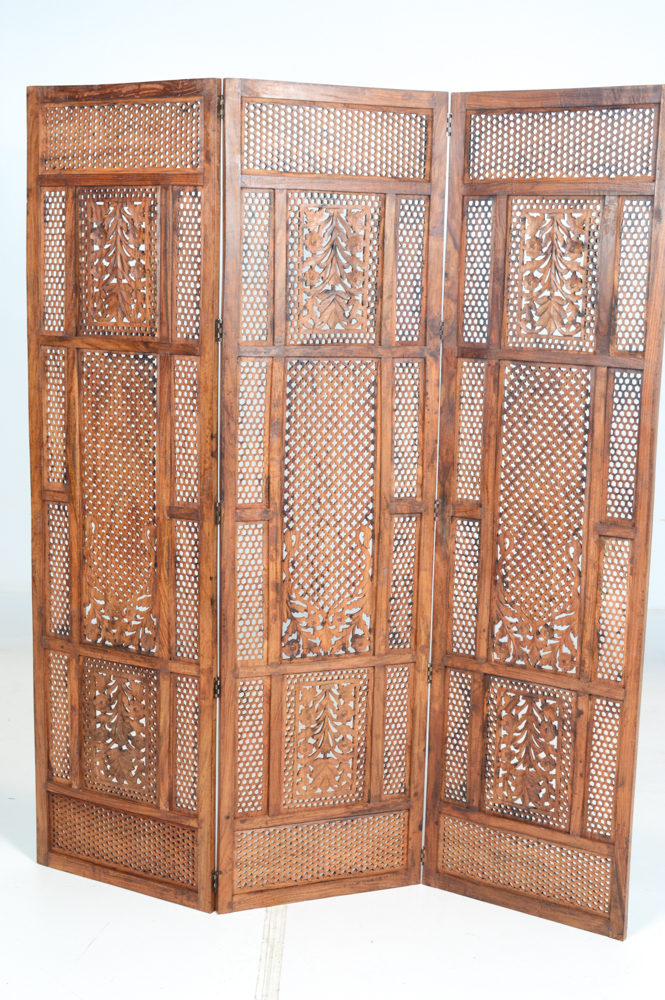 Hand-Carved Wooden Screen