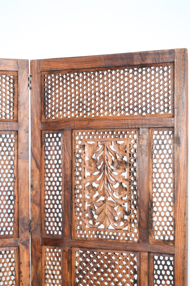 Hand-Carved Wooden Screen