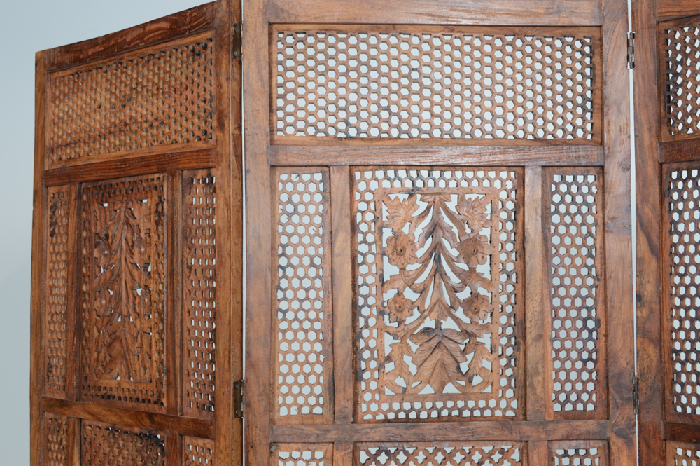 Hand-Carved Wooden Screen