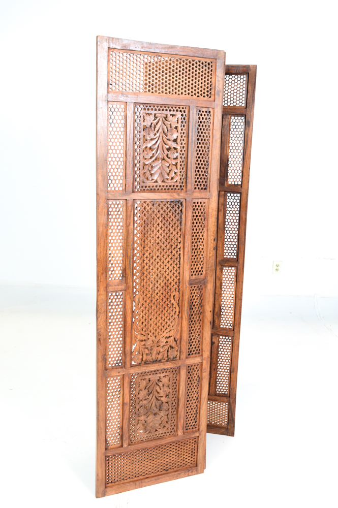 Hand-Carved Wooden Screen