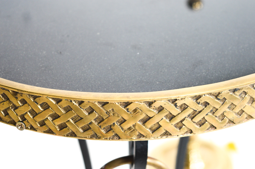 Quincy Lamps by Fredrick Cooper and Granite Side Table