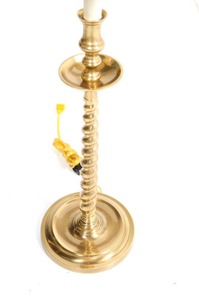 Quincy Lamps by Fredrick Cooper and Granite Side Table