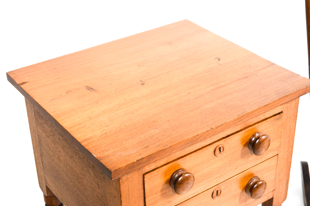 Vintage Bedside Table and Rocking Chair