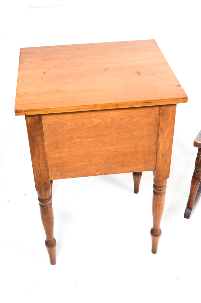 Vintage Bedside Table and Rocking Chair