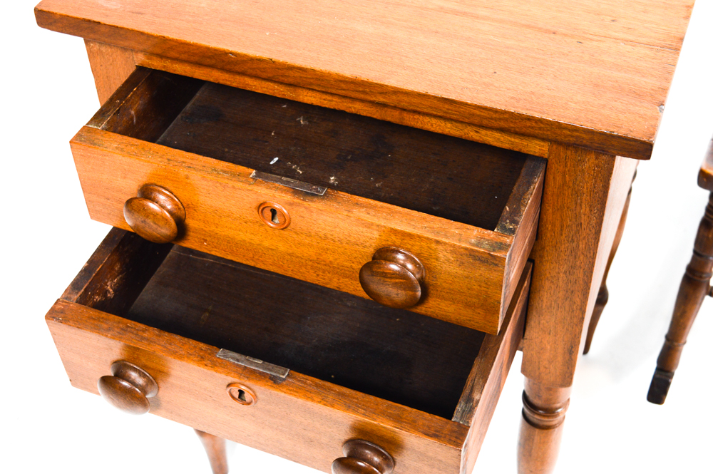 Vintage Bedside Table and Rocking Chair