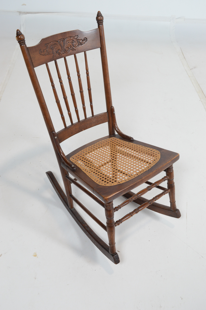 Vintage Bedside Table and Rocking Chair
