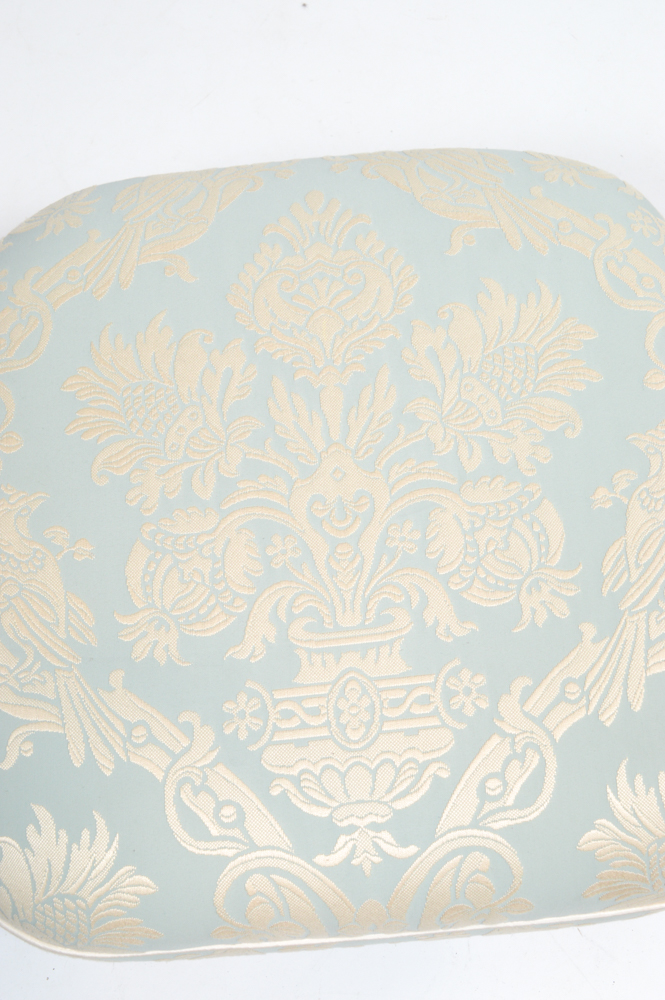 Eastern Accents Damask Print Jacquard Rolling Ottoman