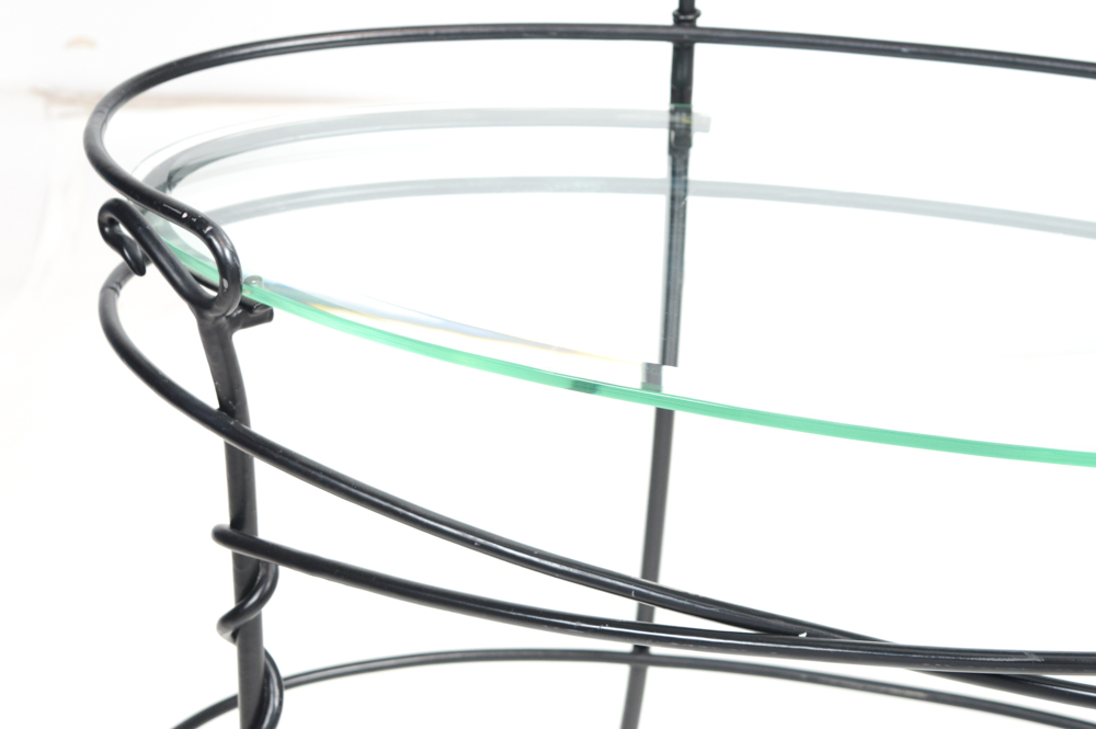 Oval Glass Top Vanity with Mirror