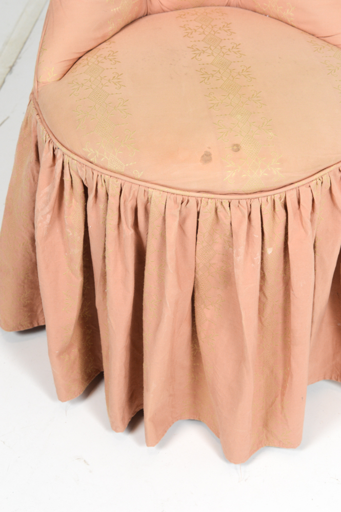 Tufted Vanity Chair with Mercury Glass Lamp