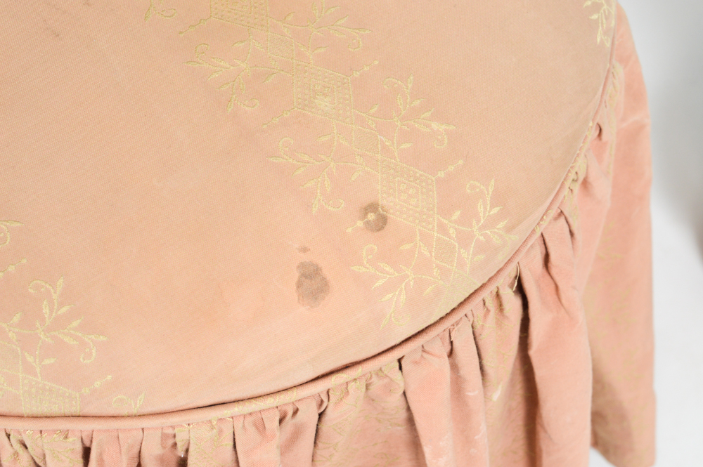 Tufted Vanity Chair with Mercury Glass Lamp