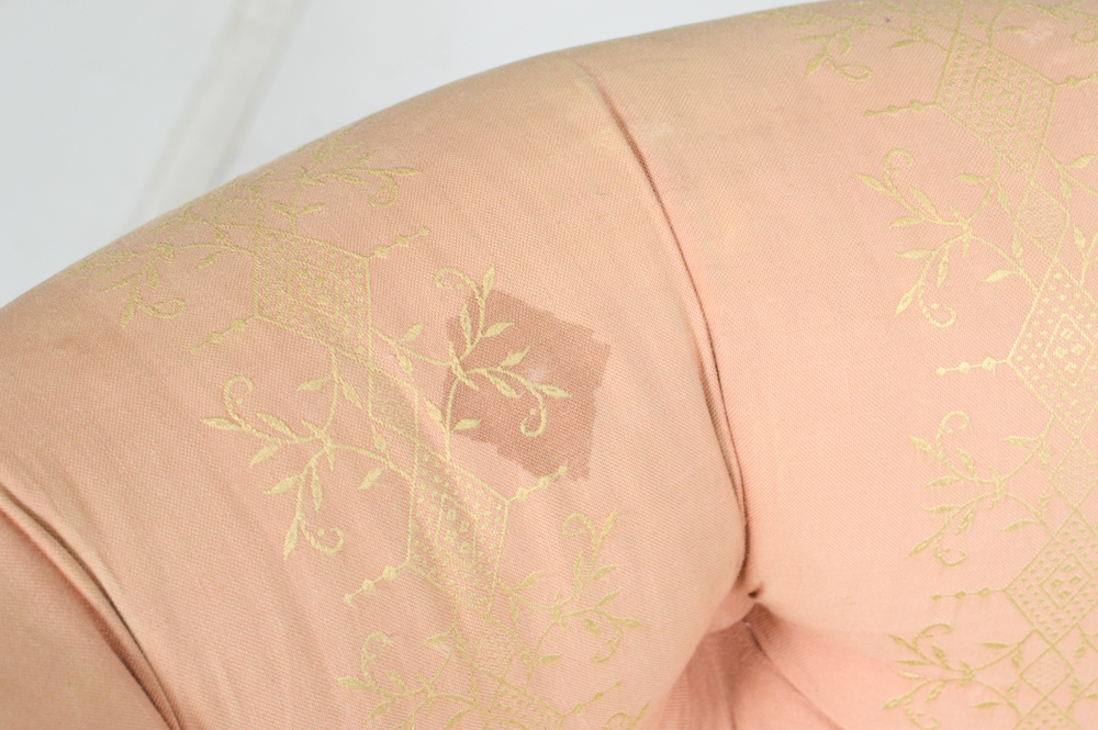 Tufted Vanity Chair with Mercury Glass Lamp