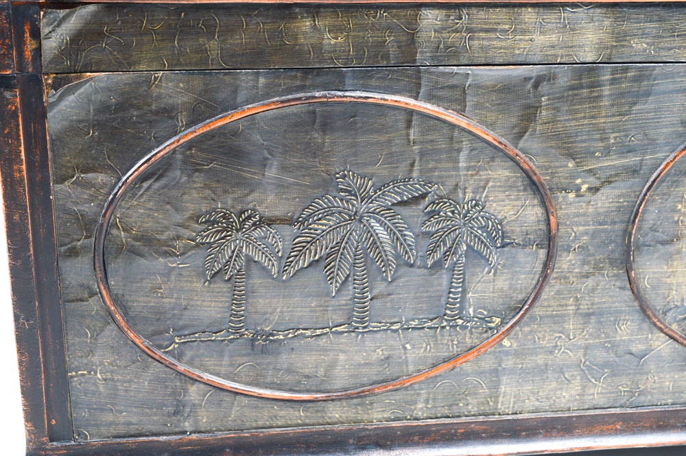 Tropical-Inspired Wooden Chest