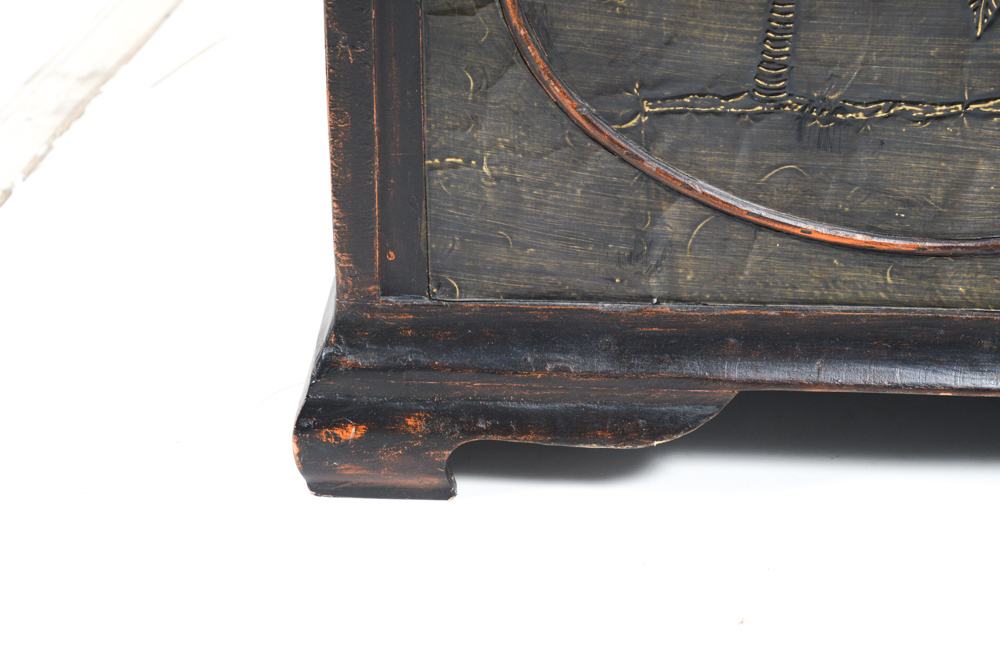 Tropical-Inspired Wooden Chest