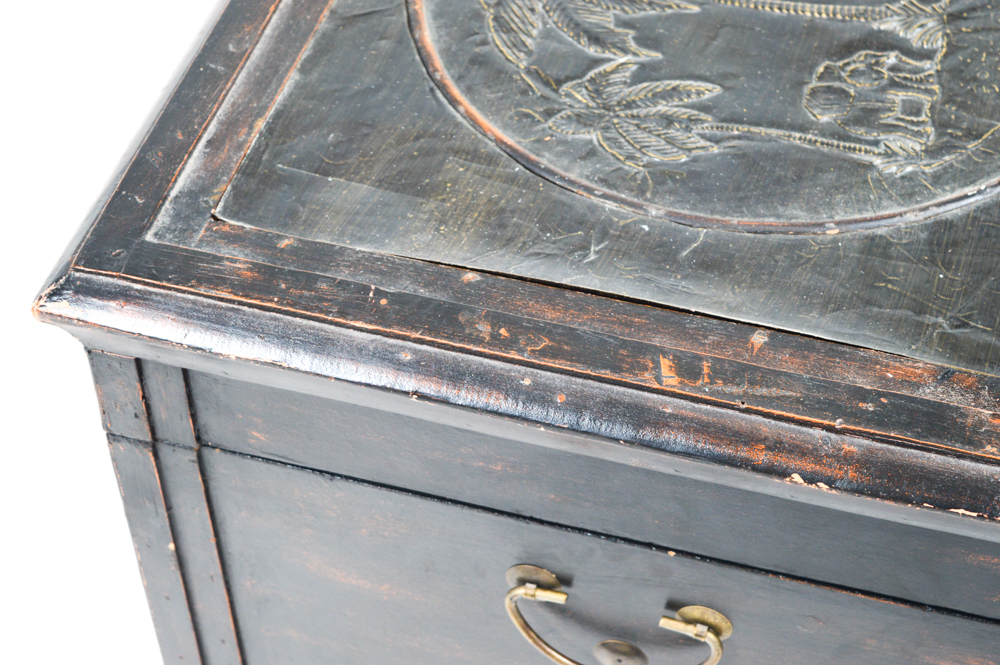 Tropical-Inspired Wooden Chest