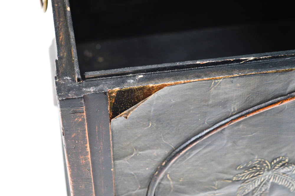 Tropical-Inspired Wooden Chest