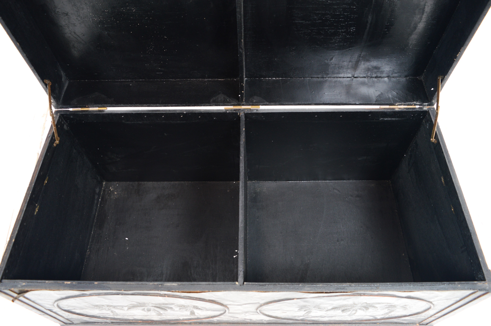 Tropical-Inspired Wooden Chest