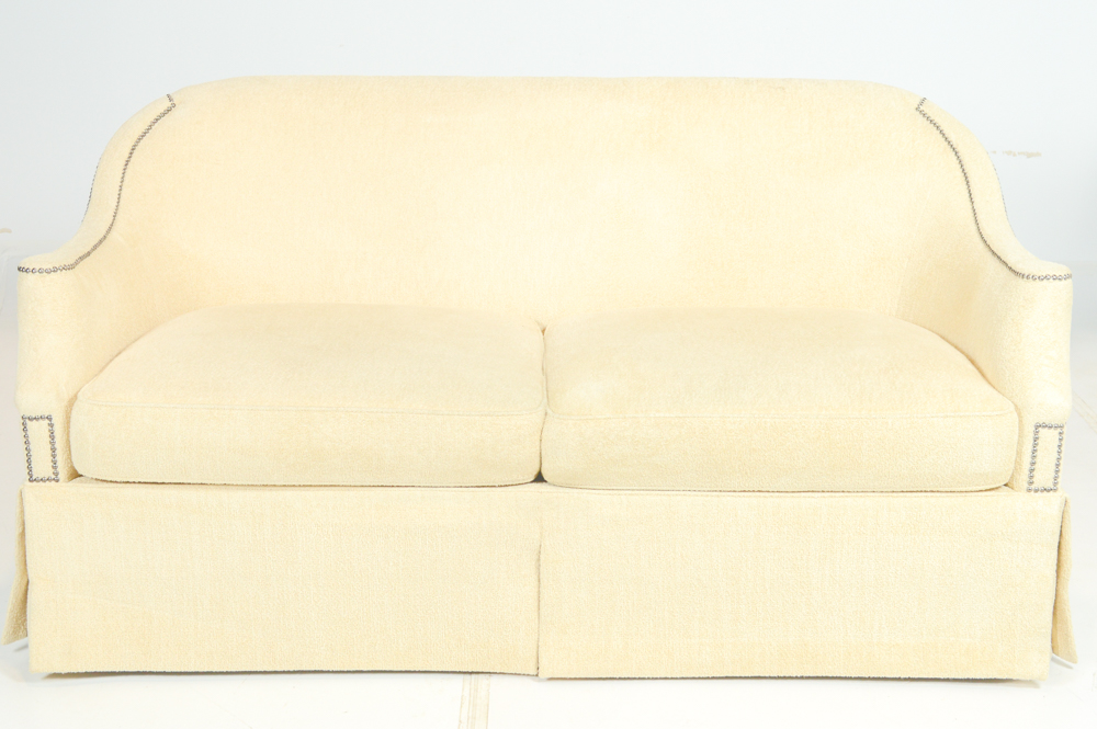 Cream Sofa with Nailhead Trim by Hickory Chair Co.