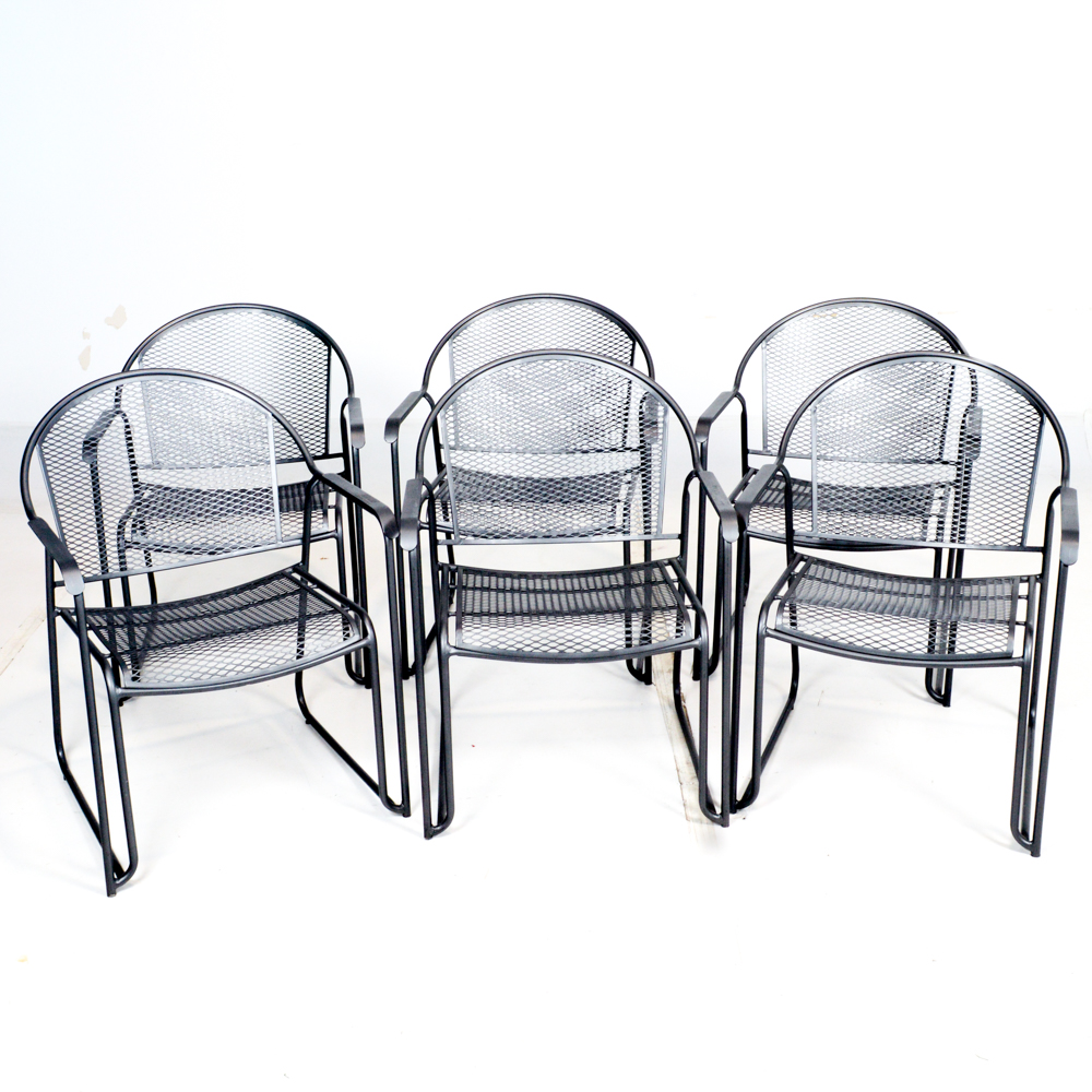 Set of Six Metal Patio Chairs