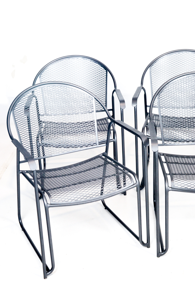 Set of Six Metal Patio Chairs