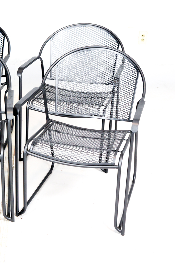 Set of Six Metal Patio Chairs