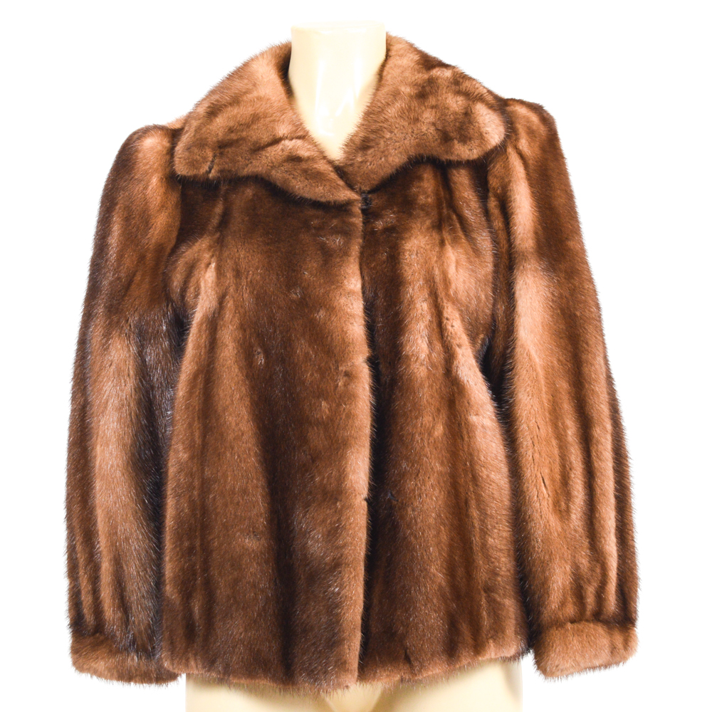 Vintage Montaldo's Brown Mink Fur Jacket