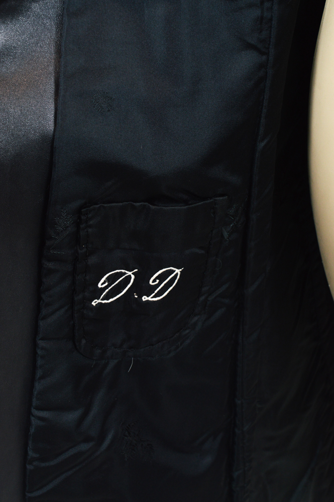 Vintage Platinum Mink Fur and Black Leather Coat