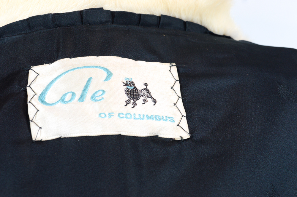 Vintage Platinum Mink Fur and Black Leather Coat