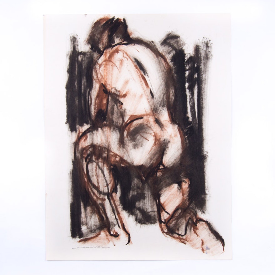 Jack Meanwell Mixed Media on Paper Male Figural