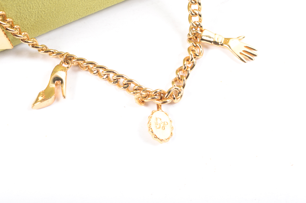 Lulu Guinness Celadon Green Faux Suede Handbag