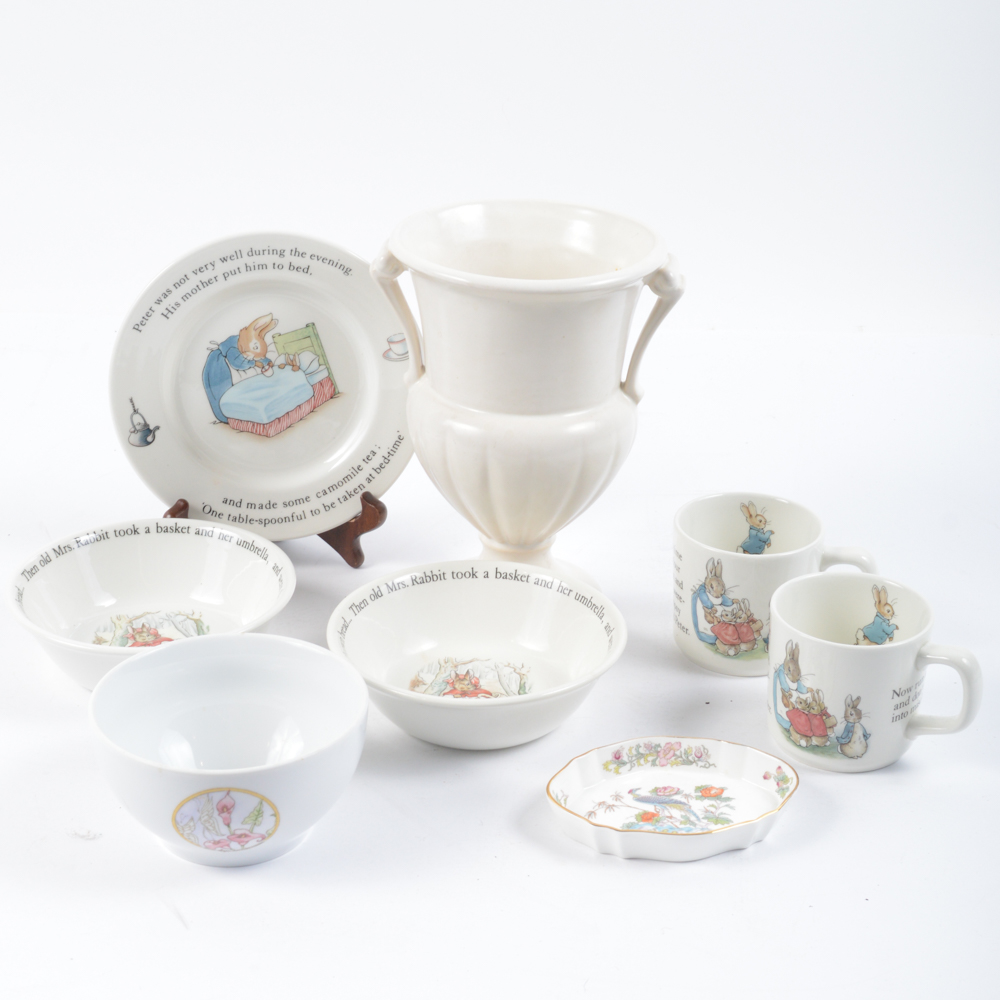 Tableware including Wedgwood "Peter Rabbit"