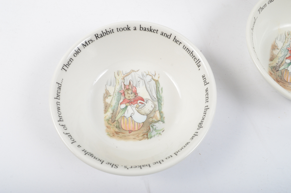 Tableware including Wedgwood "Peter Rabbit"