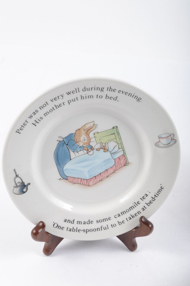 Tableware including Wedgwood "Peter Rabbit"