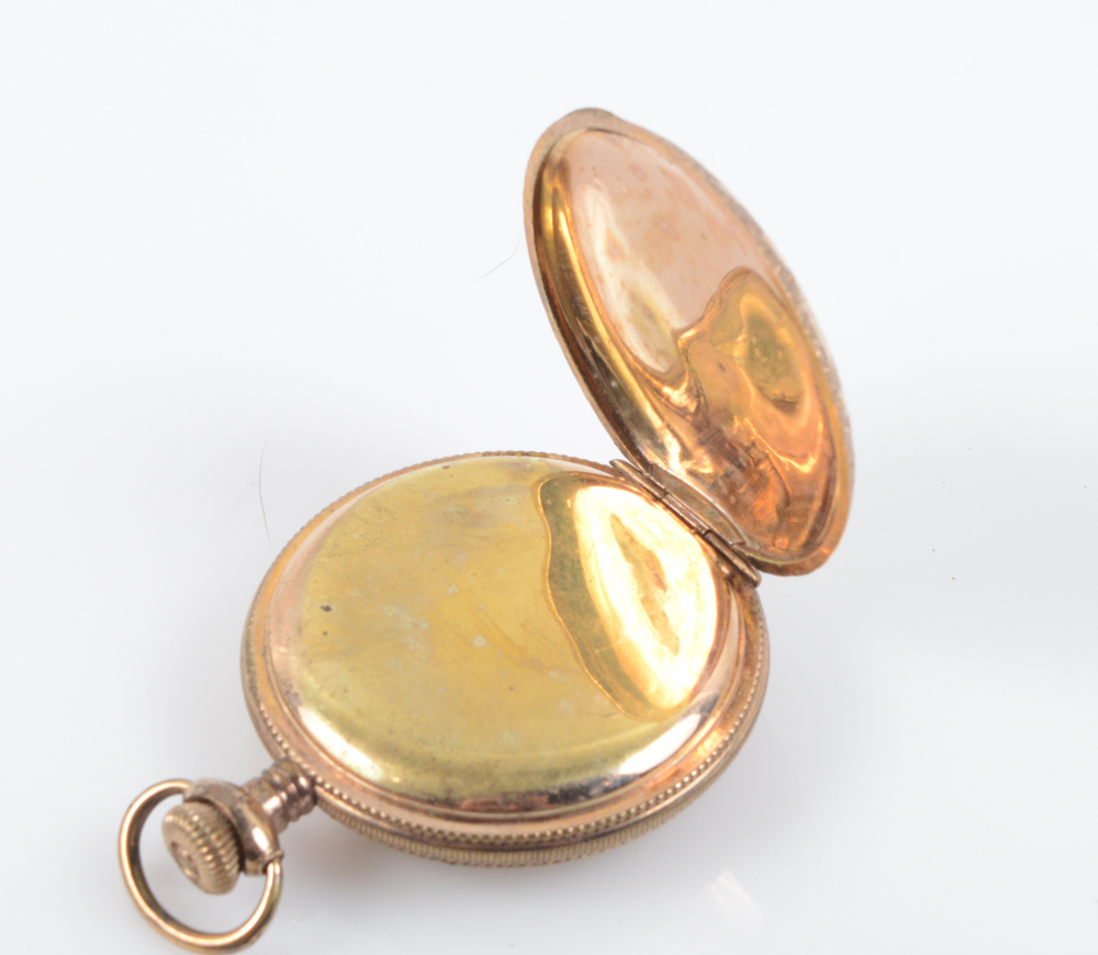 Bird Engraved Gold Filled Columbia Pocket Watch