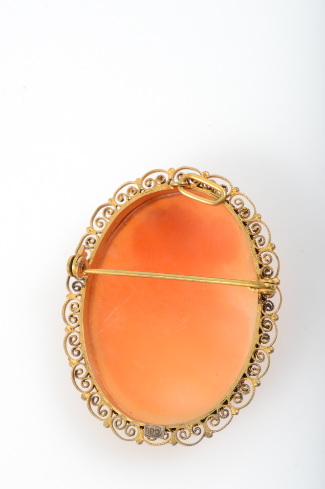 Coin Silver and Carved Shell Cameo Jewelry Assortment