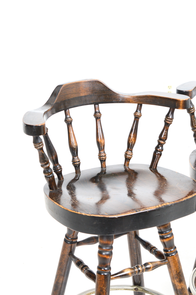 Wood Bar Chairs with Swivel Return