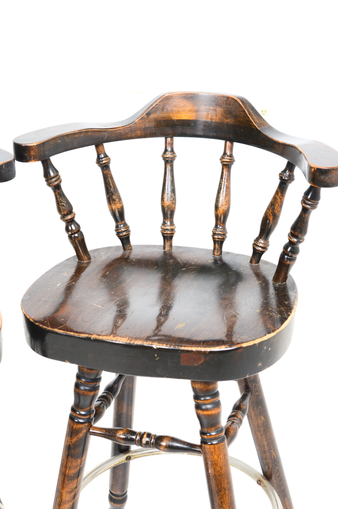 Wood Bar Chairs with Swivel Return