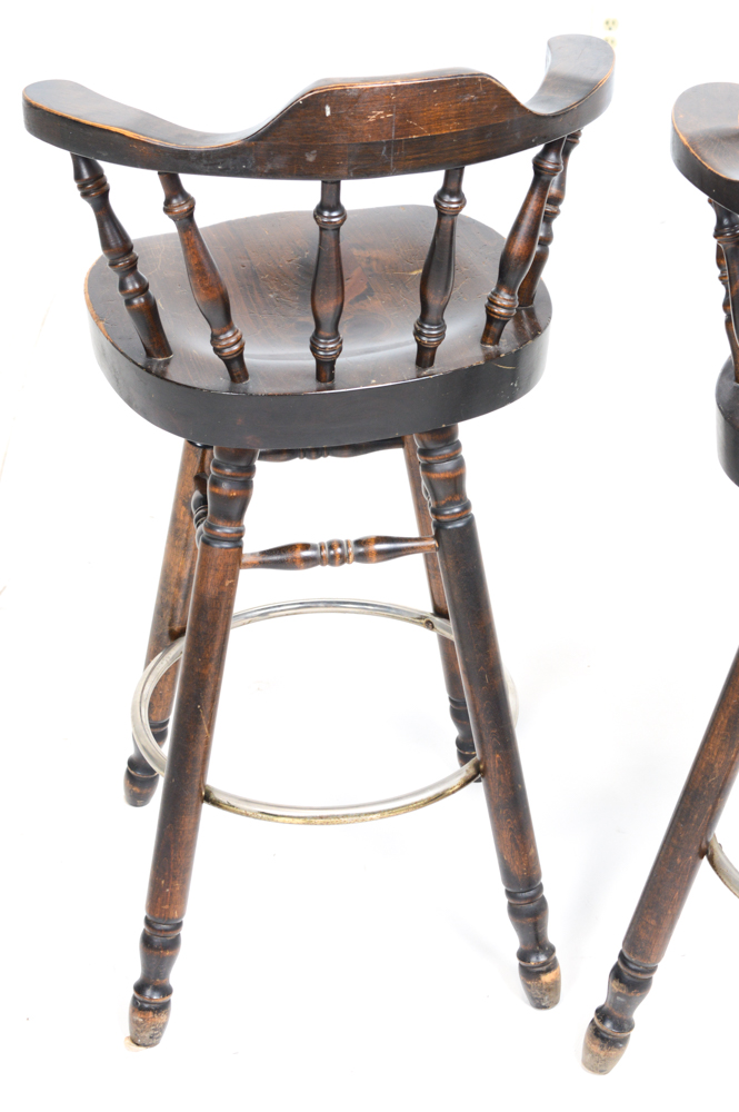 Wood Bar Chairs with Swivel Return