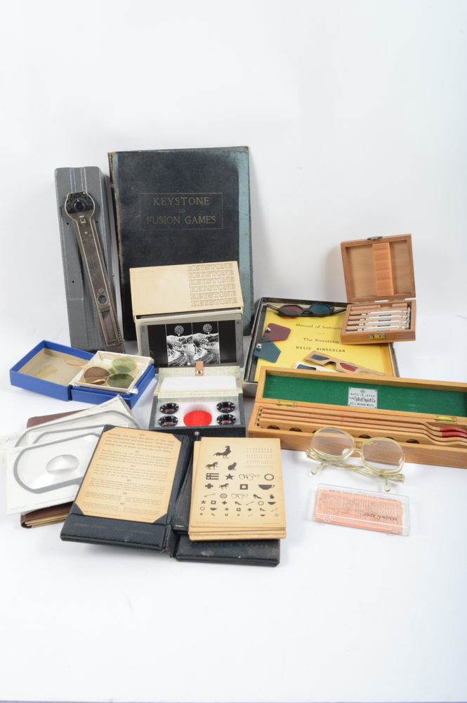 Vintage Optometrist Charts and Implements