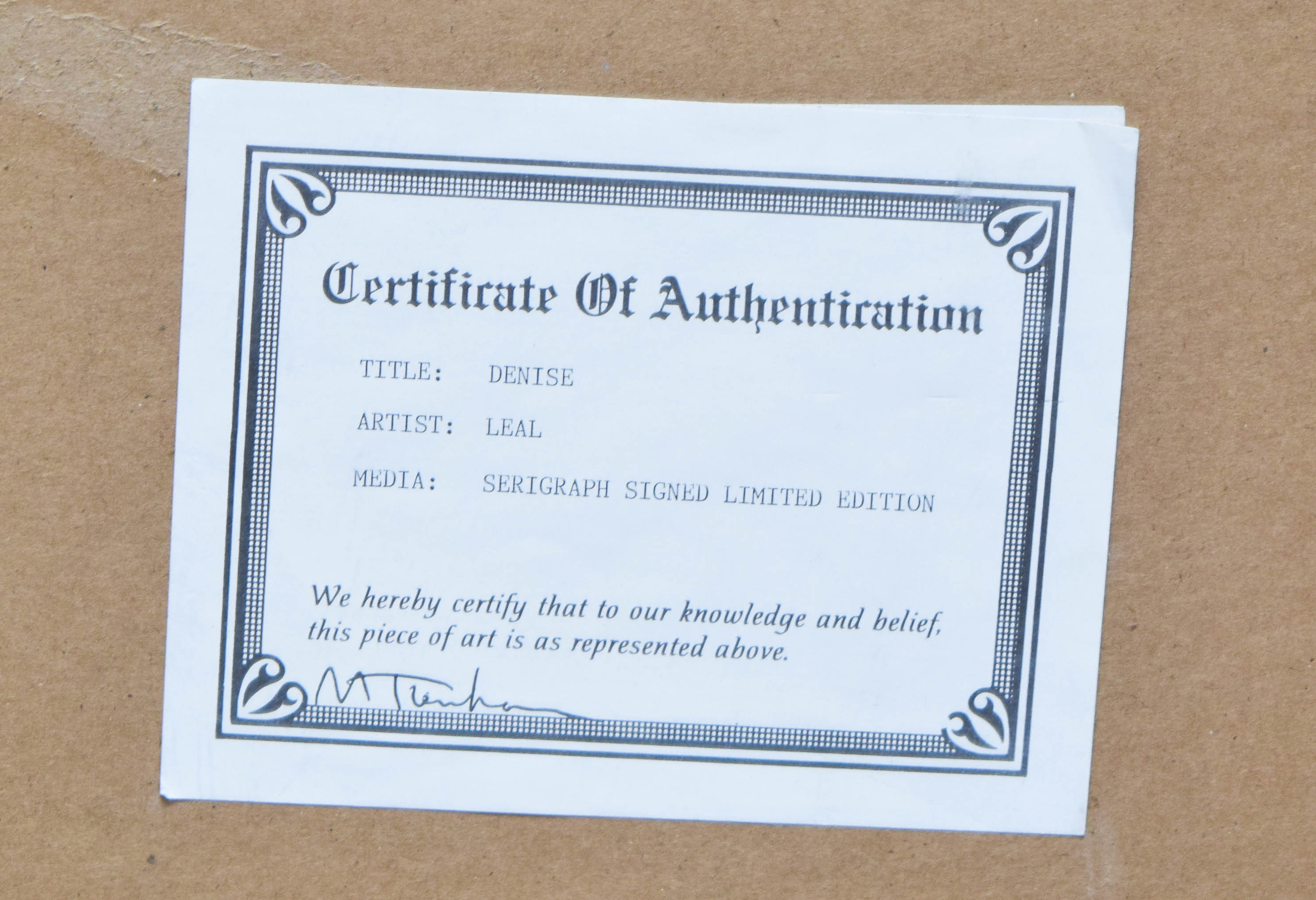 Steve Leal Artist's Proof Serigraph "Denise"