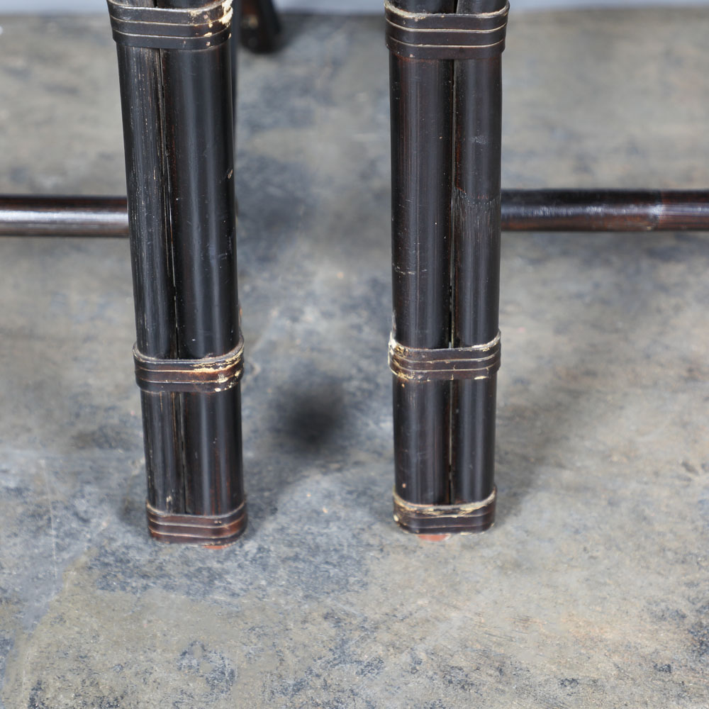 Rattan Arm Chairs with Upholstered Seat Cushions