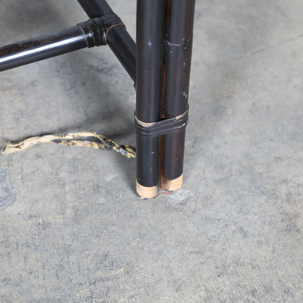 Rattan Arm Chairs with Upholstered Seat Cushions