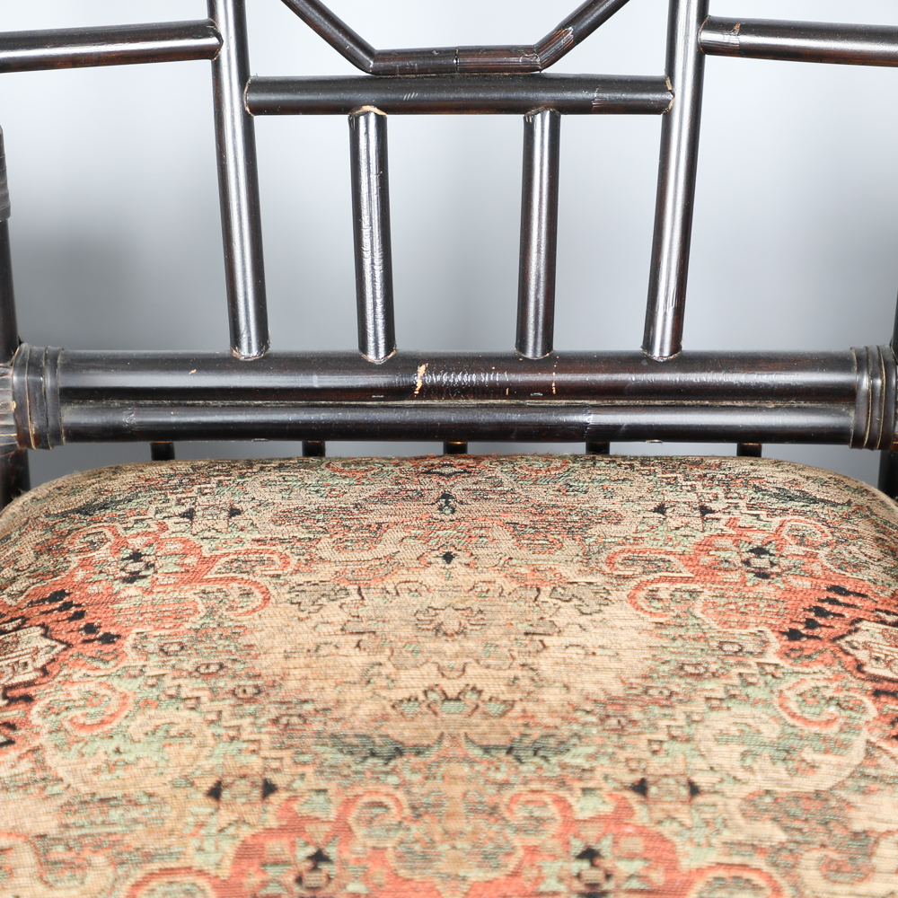 Rattan Arm Chairs with Upholstered Seat Cushions