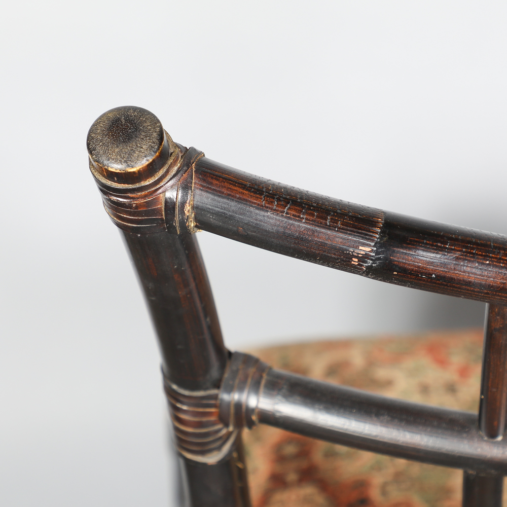 Rattan Arm Chairs with Upholstered Seat Cushions