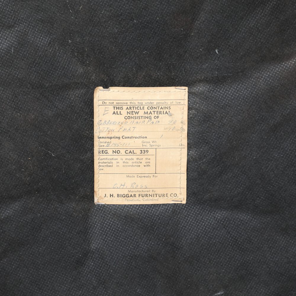 Vintage Brown Vinyl Ottoman by J.H. Biggar Furniture Co.