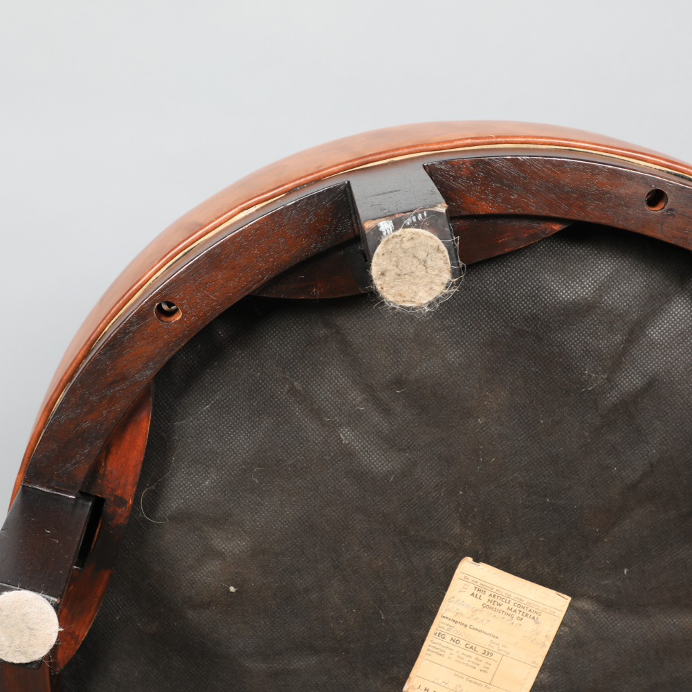 Vintage Brown Vinyl Ottoman by J.H. Biggar Furniture Co.